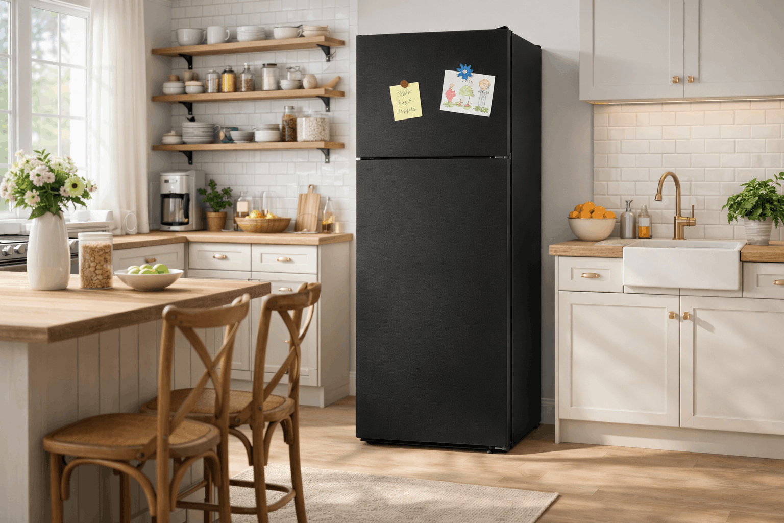 REFRIGERATEUR 2 PORTES LESS FROST 313L NOIR 60CM FOCUS